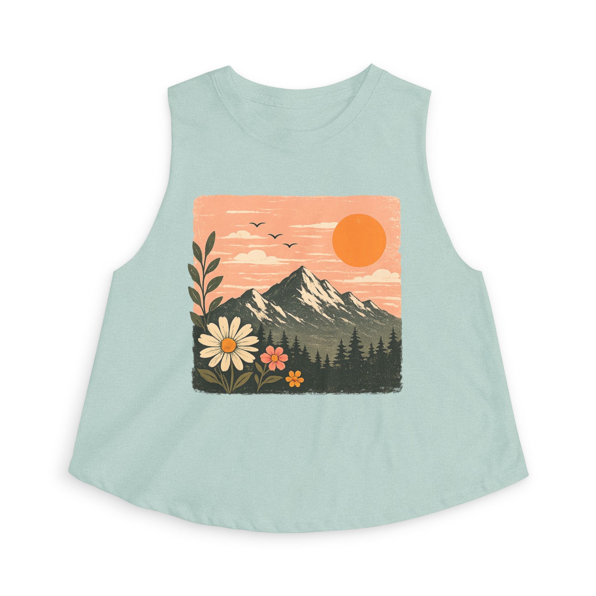 Alpine Sunset Women's Racerback Cropped Tank