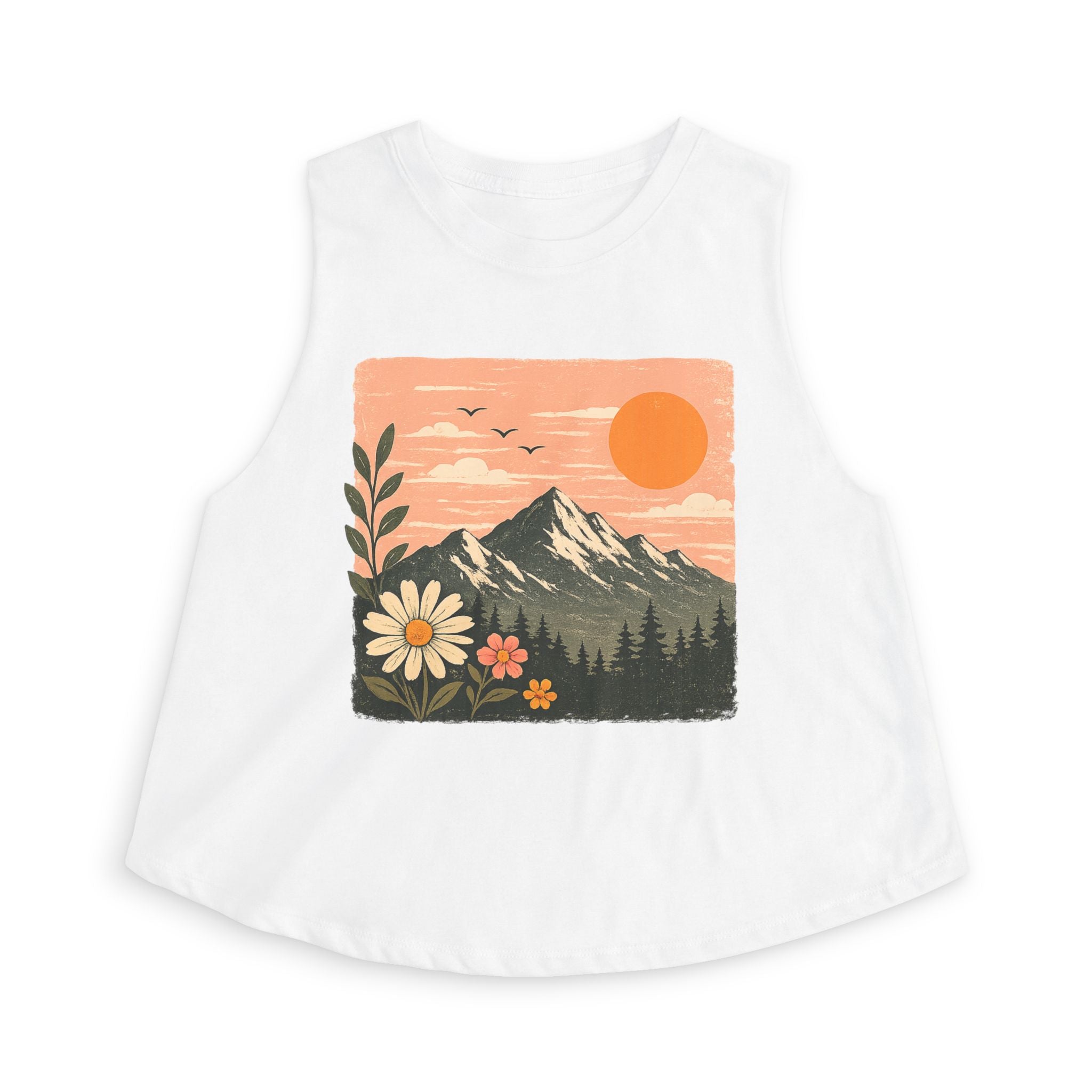 Alpine Sunset Women's Racerback Cropped Tank