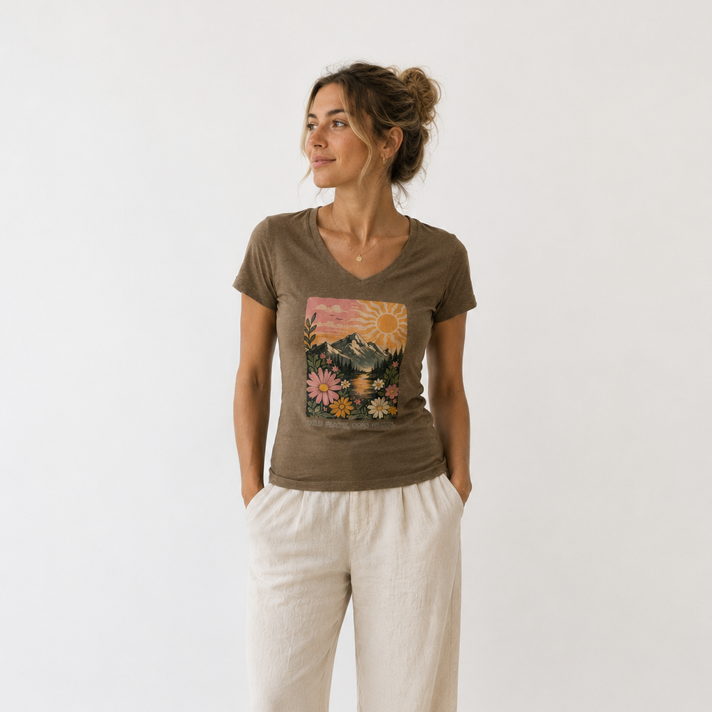 Alpine Sunset Women's V-Neck T-Shirt