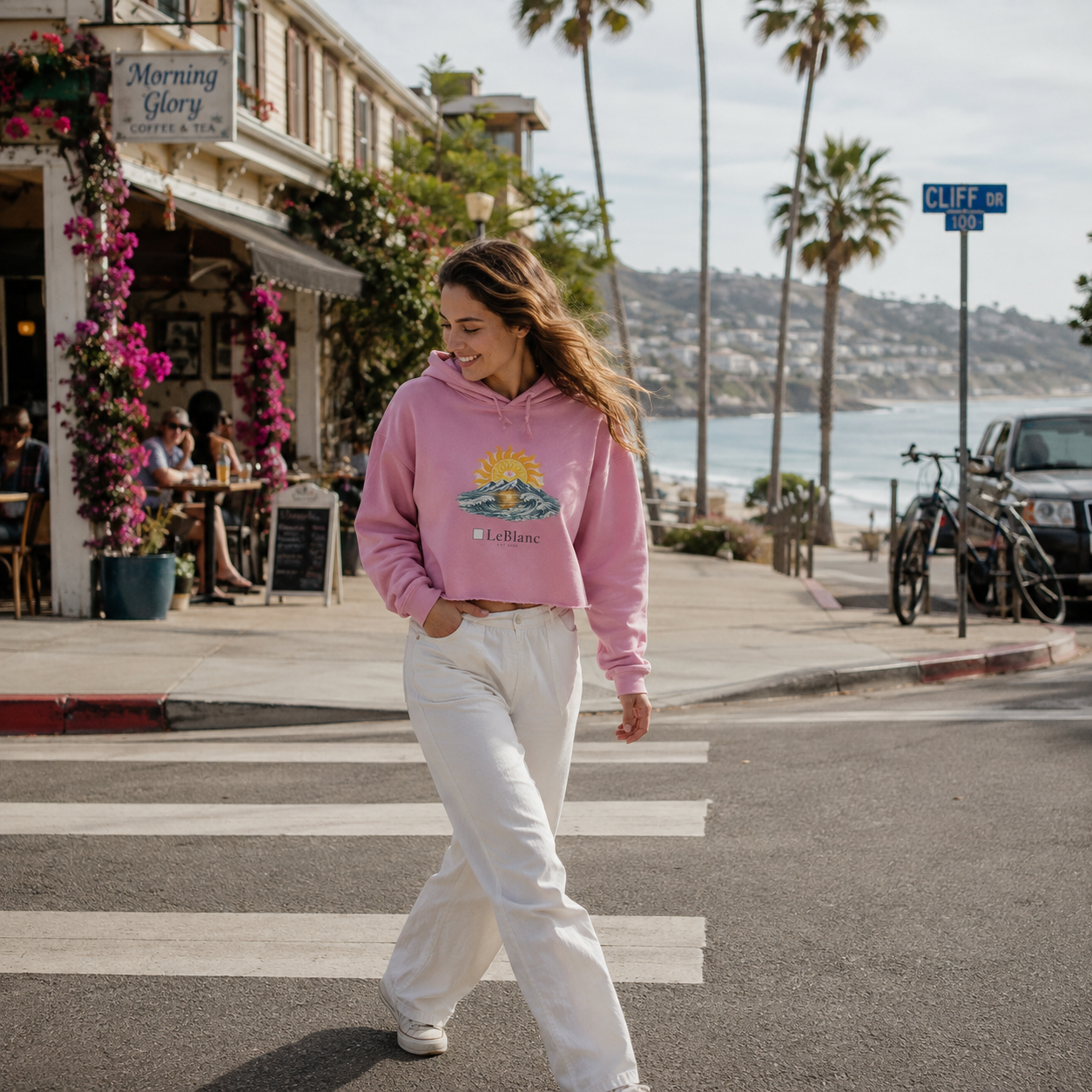 Alpine Sunrise Women's Cropped Hoodie